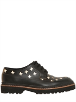 MARNI - LASERCUT HOUNDSTOOTH LEATHER DERBY SHOES - BLACK/IVORY