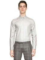 CORNELIANI TREND - COTTON MICRO FANTASY SHIRT - WHITE/BLACK