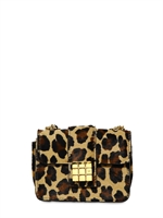 DSQUARED - NIAGARA LEOPARD PRINT PONY SHOULDER BAG - LEOPARD