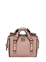 DSQUARED - MINI QUEBEC GRAINED LEATHER SHOULDER BAG - PINK