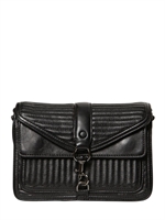 REBECCA MINKOFF - MINI HUDSON MOTO LEATHER SHOULDER BAG - BLACK