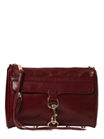 REBECCA MINKOFF - MAC LEATHER SHOULDER BAG - BURGUNDY