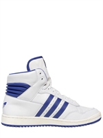 ADIDAS ORIGINALS - PRO CONFERENCE LEATHER HIGH TOP SNEAKERS - WHITE/BLUE