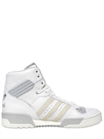 ADIDAS ORIGINALS - RIVALRY LEATHER HIGH TOP SNEAKERS - WHITE