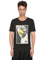 ADIDAS SLVR - PRINTED COTTON JERSEY T-SHIRT - BLACK