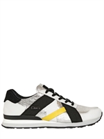ADIDAS SLVR - AR 10 HAMMERED METALLIC LEATHER SNEAKERS - SILVER/WHITE