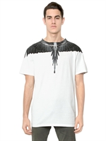 MARCELO BURLON COUNTY OF MILAN - COTTON JERSEY ALAS PRINT T-SHIRT - WHITE