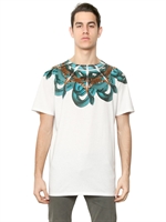 MARCELO BURLON COUNTY OF MILAN - COTTON JERSEY SMEMESH PRINT T-SHIRT - WHITE