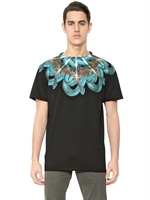 MARCELO BURLON COUNTY OF MILAN - COTTON JERSEY SMEMESH PRINT T-SHIRT - BLACK