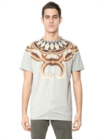 MARCELO BURLON COUNTY OF MILAN - COTTON JERSEY TELAVIV PRINT T-SHIRT - GREY
