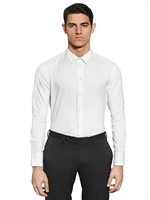 EMPORIO ARMANI - STRETCH COTTON POPLIN SHIRT - WHITE