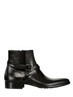 ROBERTO DI PAOLO - BUCKLED LEATHER ANKLE BOOT - BLACK