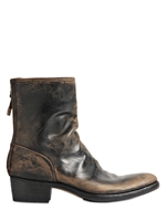 PREMIATA - 45MM WASHED & BUFFED LEATHER BOOTS - BLACK