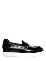 Y-3 - CALF LEATHER TUBE LOAFERS - BLACK/WHITE