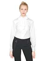 MOSCHINO CHEAP&CHIC - STRETCH POPLIN SHIRT WITH BOW - WHITE