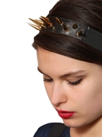 MURMUR - SPIKED LEATHER HEADBAND - BLACK