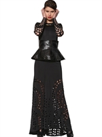 MURMUR - LANGES NEOPRENKLEID MIT HANDSCHELLEN & SPIKES - SCHWARZ