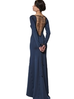 MURMUR - LANGES NEOPRENKLEID MIT SCHNÜREN & HANDSCHELLEN - BLAU