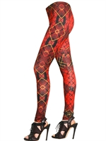 MCQ ALEXANDER MCQUEEN - LEGGINGS AUS LYCRAJERSEY MIT SCHOTTENMUSTER - ROT