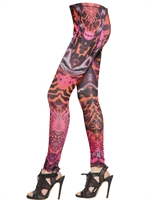 MCQ ALEXANDER MCQUEEN - LEGGINGS AUS LYCRAJERSEY MIT KALEIDOSKOPDRUCK - FUCHSIA
