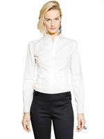 EMPORIO ARMANI - STRETCH COTTON POPLIN SHIRT W/ CUFFLINKS - WHITE