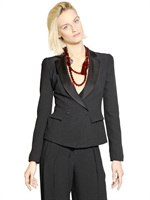 EMPORIO ARMANI - DOUBLE BREASTED CADY JACKET - BLACK