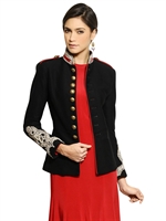 RALPH LAUREN BLUE LABEL - COTTON JERSEY MILITARY JACKET - NAVY
