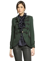 RALPH LAUREN BLUE LABEL - SILKY WOOL JERSEY JACKET - FOREST GREEN