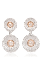 BUCCELLATI - DIAMOND DAISY PENDANT EARRINGS - WHITE DIAMONDS