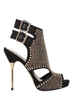 CARVELA KURT GEIGER - 130MM STUDDED FAUX LEATHER SANDALS - BLACK