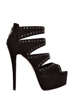 CARVELA KURT GEIGER - 145MM STUDDED SUEDE SANDALS - BLACK