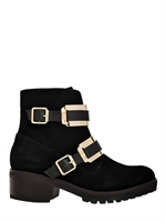 CARVELA KURT GEIGER - 50MM BUCKLED SUEDE LOW - BLACK