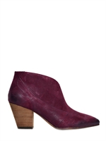 BELLE BY SIGERSON MORRISON - 40MM CALFSKIN CRUST POINTY LOW BOOTS - BURGUNDY