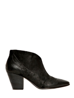 BELLE BY SIGERSON MORRISON - 40MM CALFSKIN CRUST POINTY LOW BOOTS - BLACK