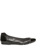 HOGAN - 10MM WRAP CALF PATENT TOE BALLERINA - BLACK