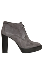 HOGAN - 110MM OPTI SUEDE LACE UP BOOTS - LIGHT GREY