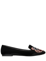 KENZO - 10MM VELVET TIGER LOAFERS - BLACK