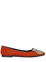 KENZO - 10MM PONYSKIN TIGER FLATS - RUST