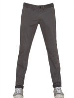 ARMANI JEANS - 17.5CM STRETCH COTTON SATIN TROUSERS - GREY