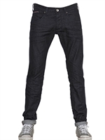 ARMANI JEANS - 17CM STRETCH WHISKERED DENIM J23 JEANS - DARK BLUE