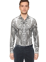 ETRO - WASHED COTTON SATIN SHIRT - WHITE/BLACK