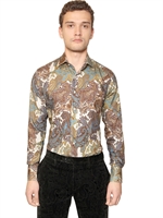 ETRO - PRINTED COTTON FLANNEL SHIRT - BEIGE/MULTI