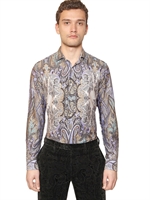 ETRO - WASHED COTTON SATIN SHIRT - MULTI