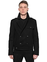 MUGLER - CABAN AUS WOLL/KASCHMIRGEWEBE - SCHWARZ