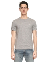 RALPH LAUREN BLUE LABEL - COTTON JERSEY LOGO T-SHIRT - GREY MELANGE