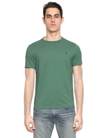 RALPH LAUREN BLUE LABEL - COTTON JERSEY LOGO T-SHIRT - GREEN/PURPLE