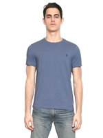 RALPH LAUREN BLUE LABEL - COTTON JERSEY LOGO T-SHIRT - AVIO/BLUE