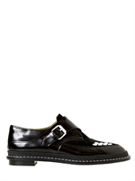POLLINI BY NICHOLAS KIRKWOOD - 20MM MONK-SCHUHE AUS POLIERTEM KALBS- & WILDLEDER - SCHWARZ