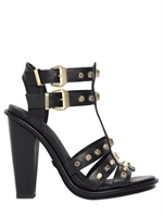 KG KURT GEIGER - 120MM STUDDED SMOOTH LEATHER SANDALS - BLACK