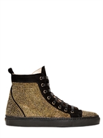 LE SILLA - SWAROVSKI & SUEDE SNEAKERS - BLACK